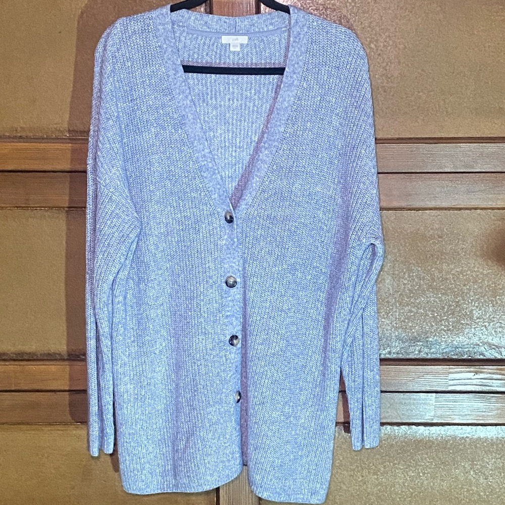 J. Jill Light Blue Button-Up Cardigan